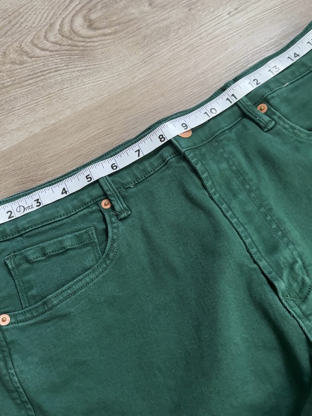 Dear John Fiona Green Wide Leg Jeans Size 31 Raw Hem MSRP $116 - Picture 9 of 13
